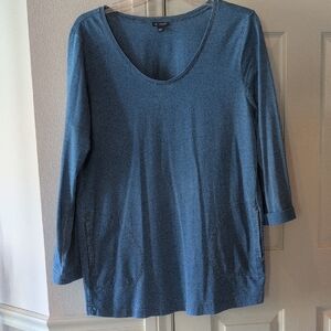 Purejill XL Knit Indigo tunic & Slim crop pants